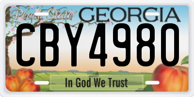 GA license plate CBY4980