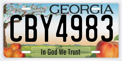 GA license plate CBY4983