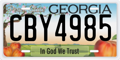 GA license plate CBY4985