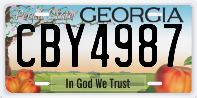 GA license plate CBY4987