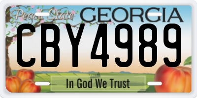 GA license plate CBY4989