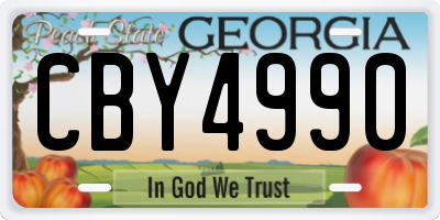 GA license plate CBY4990