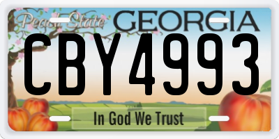 GA license plate CBY4993