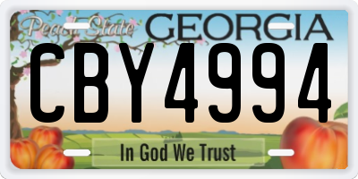 GA license plate CBY4994