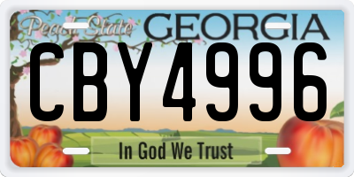 GA license plate CBY4996