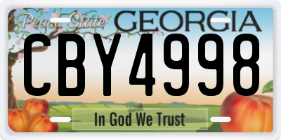 GA license plate CBY4998