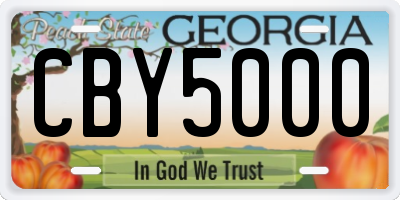 GA license plate CBY5000