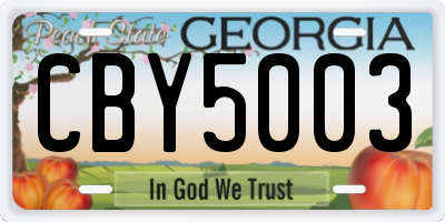 GA license plate CBY5003