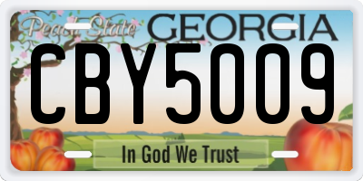 GA license plate CBY5009
