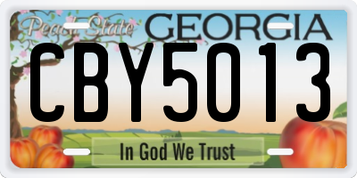 GA license plate CBY5013