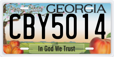 GA license plate CBY5014