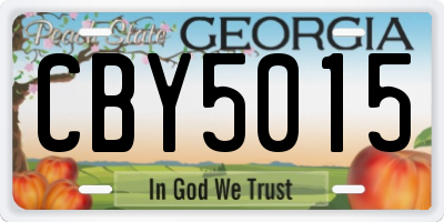 GA license plate CBY5015