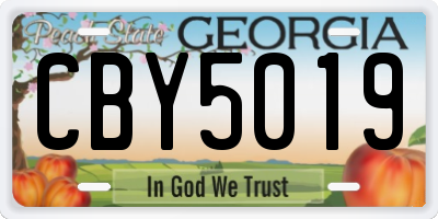 GA license plate CBY5019