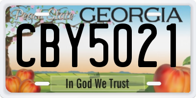 GA license plate CBY5021