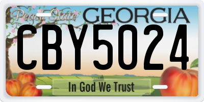 GA license plate CBY5024