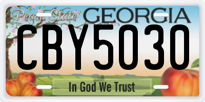 GA license plate CBY5030