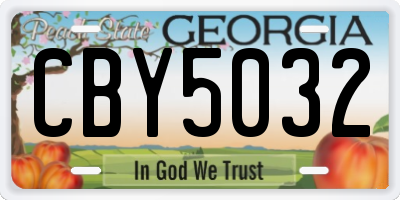 GA license plate CBY5032