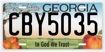 GA license plate CBY5035