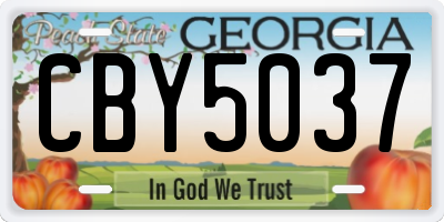 GA license plate CBY5037