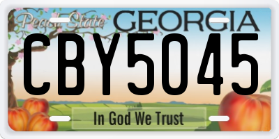 GA license plate CBY5045