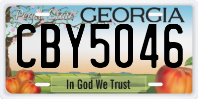 GA license plate CBY5046