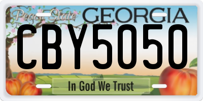GA license plate CBY5050