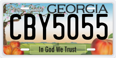 GA license plate CBY5055