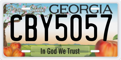 GA license plate CBY5057