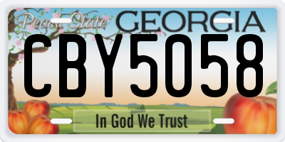 GA license plate CBY5058