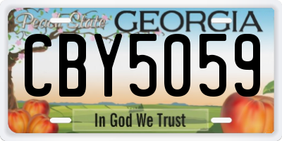 GA license plate CBY5059