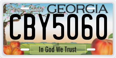 GA license plate CBY5060