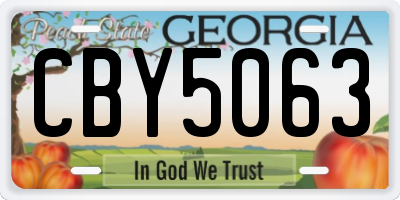 GA license plate CBY5063