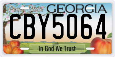 GA license plate CBY5064