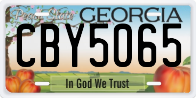 GA license plate CBY5065