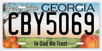 GA license plate CBY5069