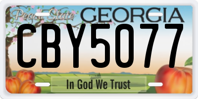 GA license plate CBY5077