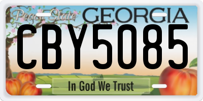 GA license plate CBY5085