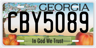 GA license plate CBY5089