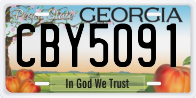 GA license plate CBY5091