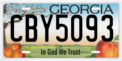 GA license plate CBY5093