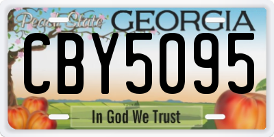 GA license plate CBY5095