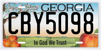GA license plate CBY5098