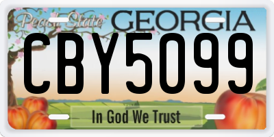GA license plate CBY5099
