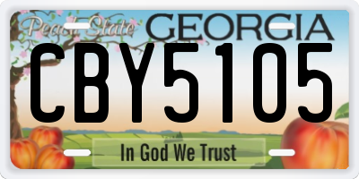 GA license plate CBY5105