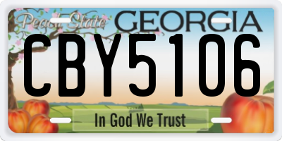 GA license plate CBY5106