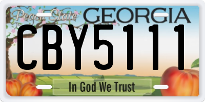 GA license plate CBY5111