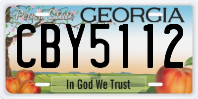 GA license plate CBY5112
