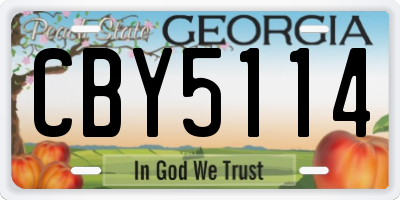 GA license plate CBY5114