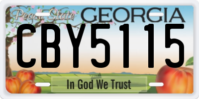 GA license plate CBY5115