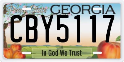 GA license plate CBY5117
